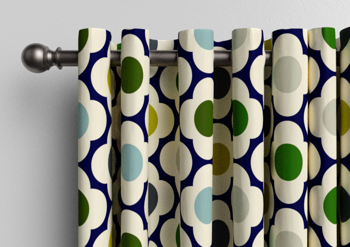 Orla Kiely Spot Flower, Blue Multi - Made to Measure Curtains - Image 12